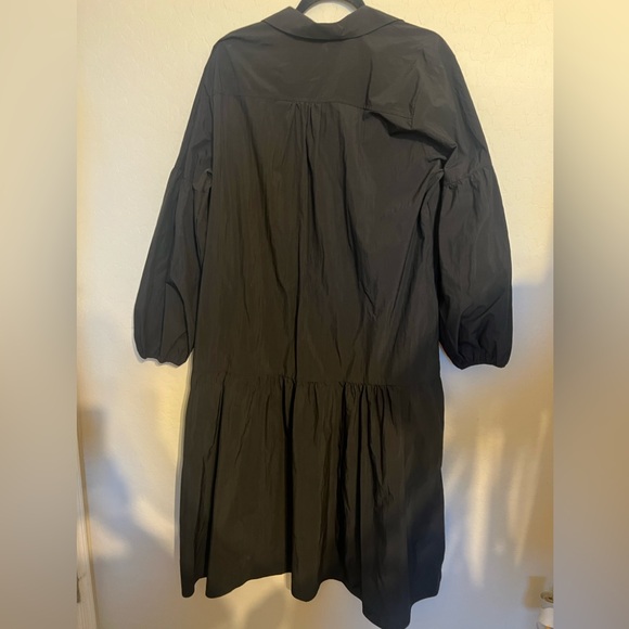 Anthropologie Maeve Black Bettina Tiered Midi Shirt Dress Size Xlarge - Picture 5 of 9